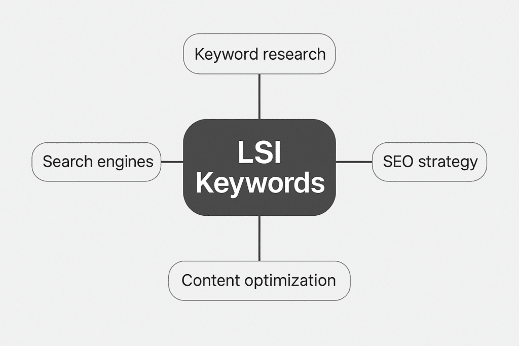 Content writer editing text with primary and LSI keywords, highlighting strategic keyword placement